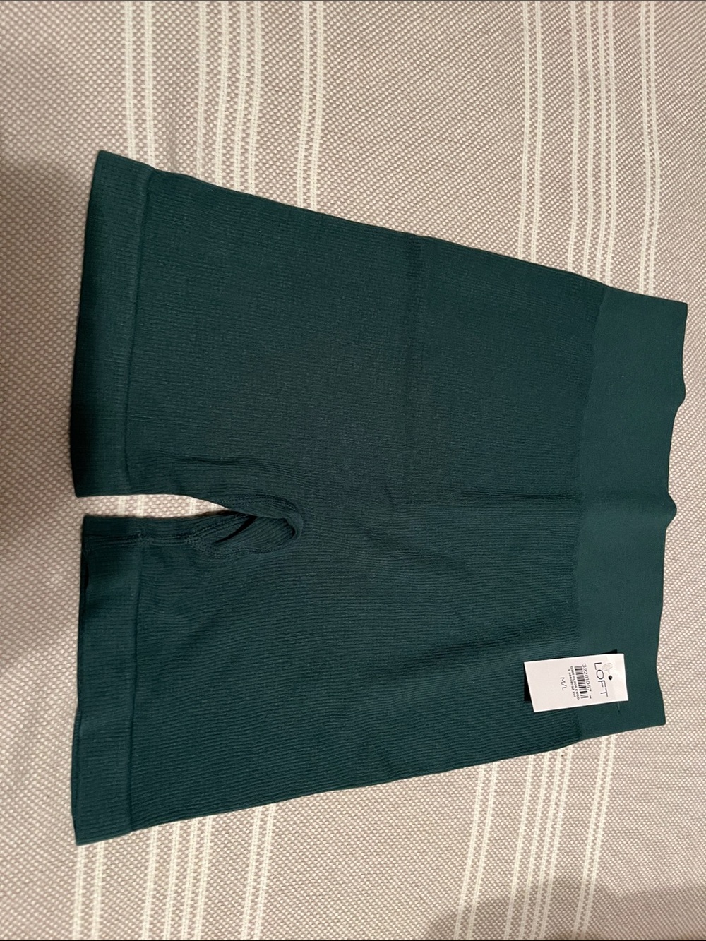 NWT LOFT Green Ribbed Bike Short